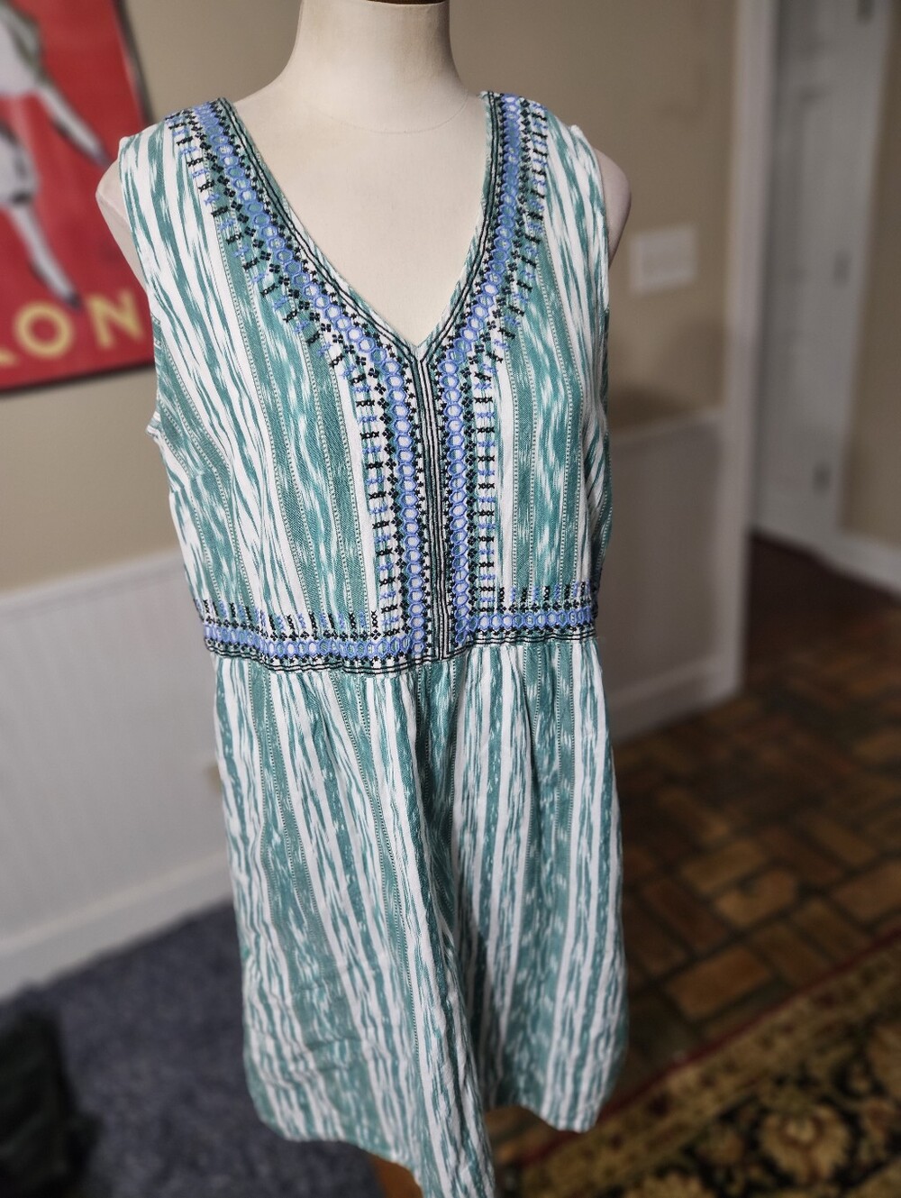 J. Jill Embroidered Cotton Dress Petite Medium - Picture 1 of 6